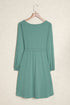 Button Up High Waist Long Sleeve Dress